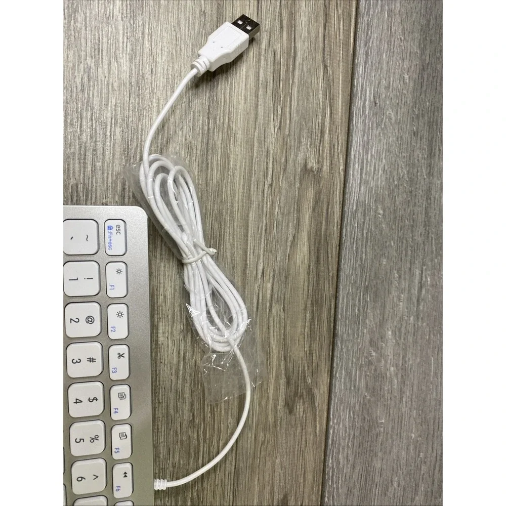 Macally SLIMKEYCA Wired‎ USB Keyboard Mac Silver White Excellent Compact Design